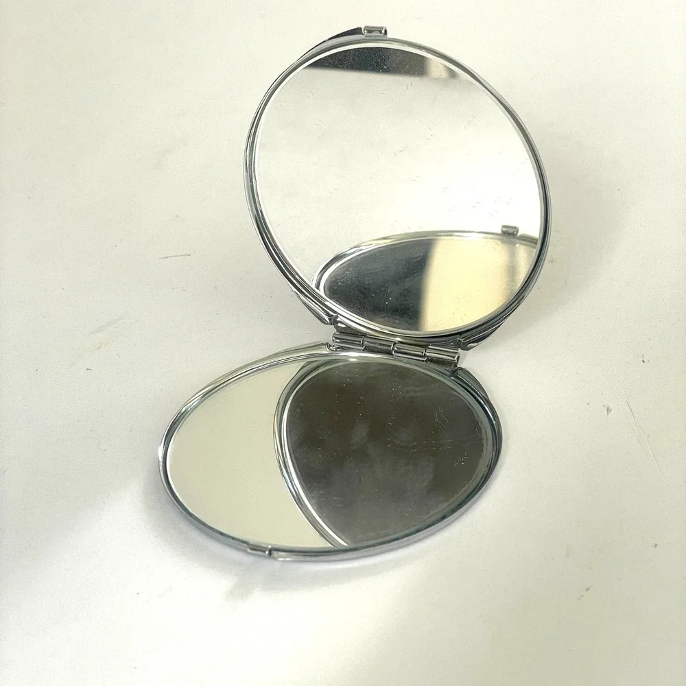 Swarovski Yellow Hand Mirror plus Compact Mirror Set Blessed Gold Rhinestone 3pc